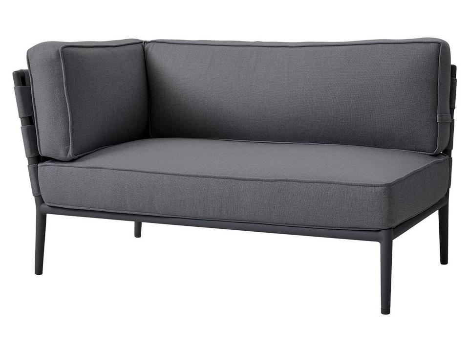 Conic 2-Seater Right Module Sofa with Grey AirTouch Fabric