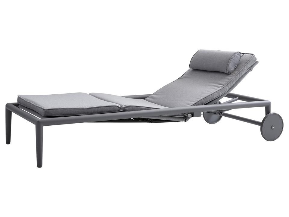Conic Sunbed with Gas Spring in Light Grey
