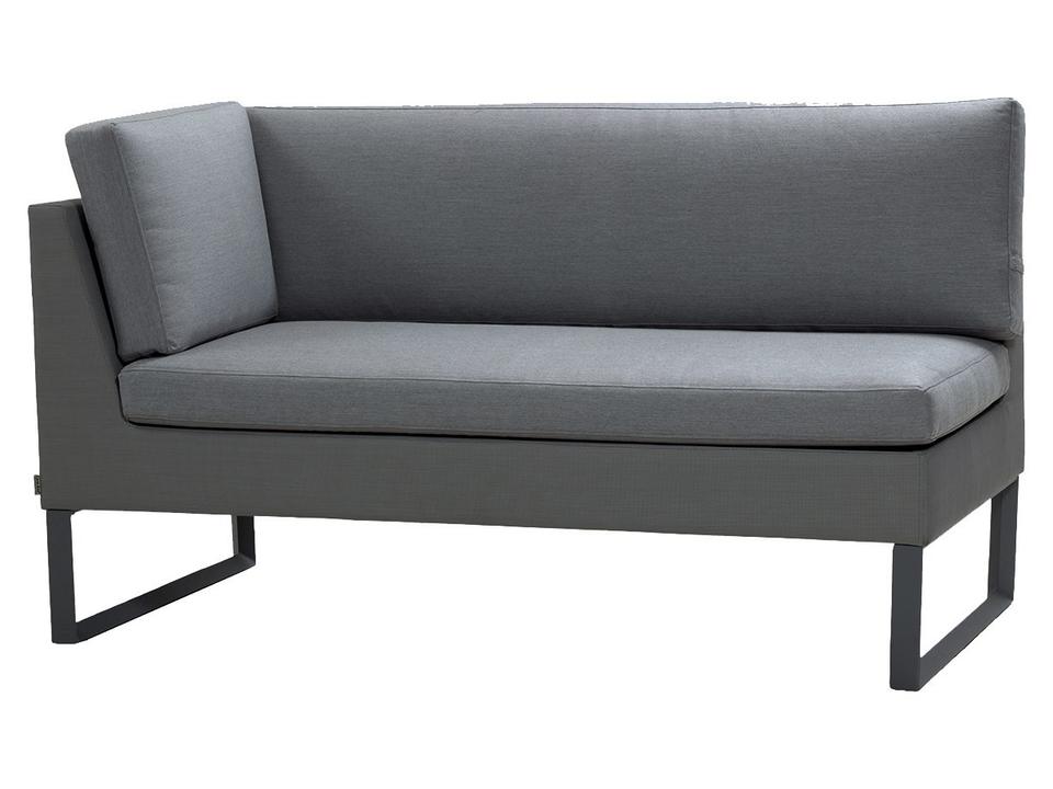 Flex Right Arm Loveseat with Cane-line Tex and Aluminum in Grey