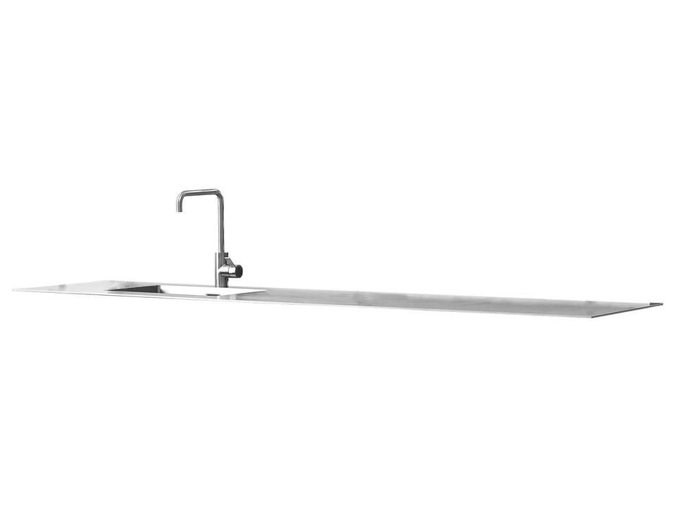 Cane-line Drop Stainless Steel Rectangular Kitchen Table Top with Sink
