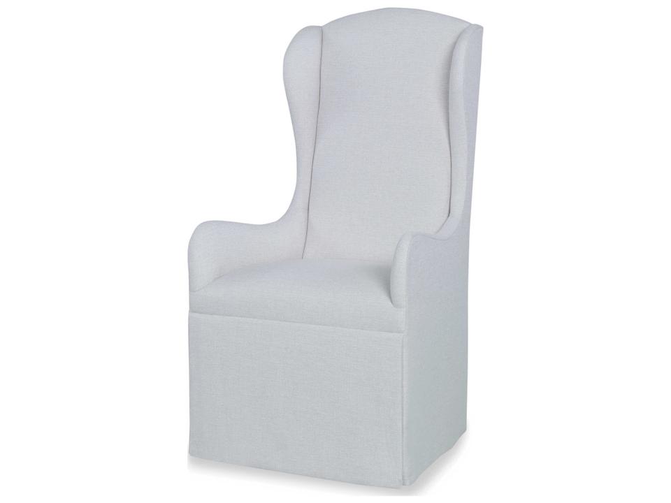 Harmony White Upholstered Arm Dining Chair