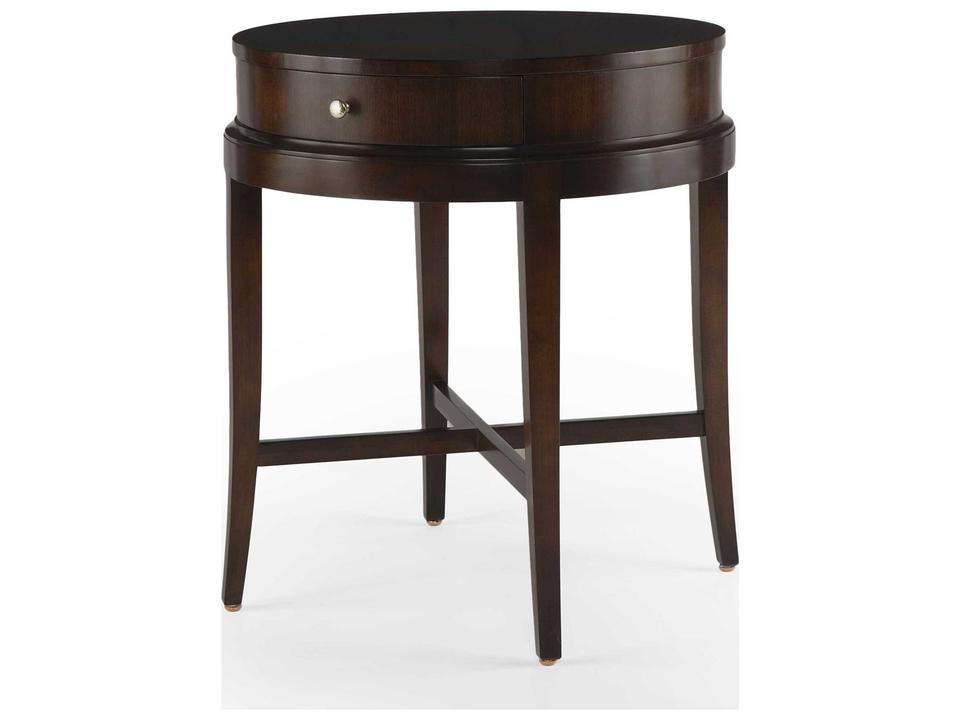Tribeca Lamp Table with Single Drawer in Warm Brown