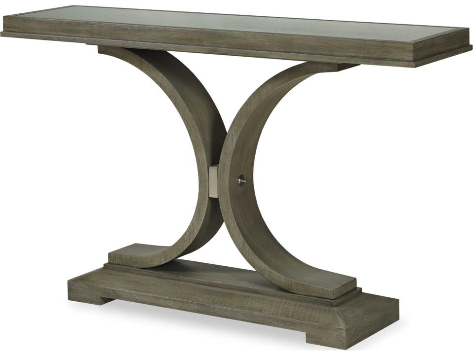 Folsom Rectangle Console Table with Mirror Top in Greige