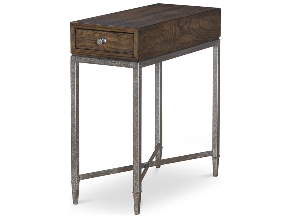 Camden Charles Chairside Table in Brown Rustic Finish