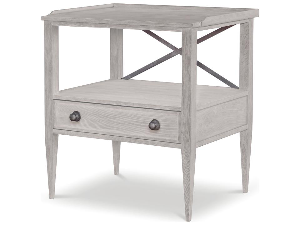 Camden William Nightstand in White Rustic Finish