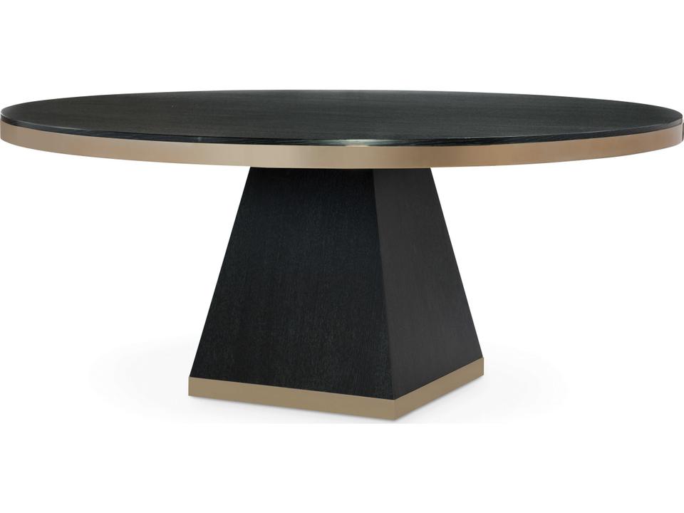 Corso 72 Inch Round Dining Table Black Cerused Oak