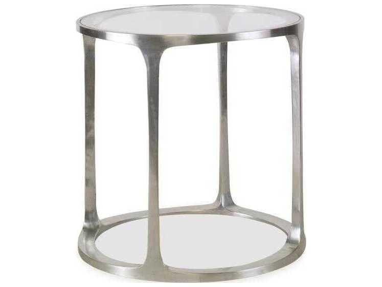 Aria Square Metal and Glass Chairside Table