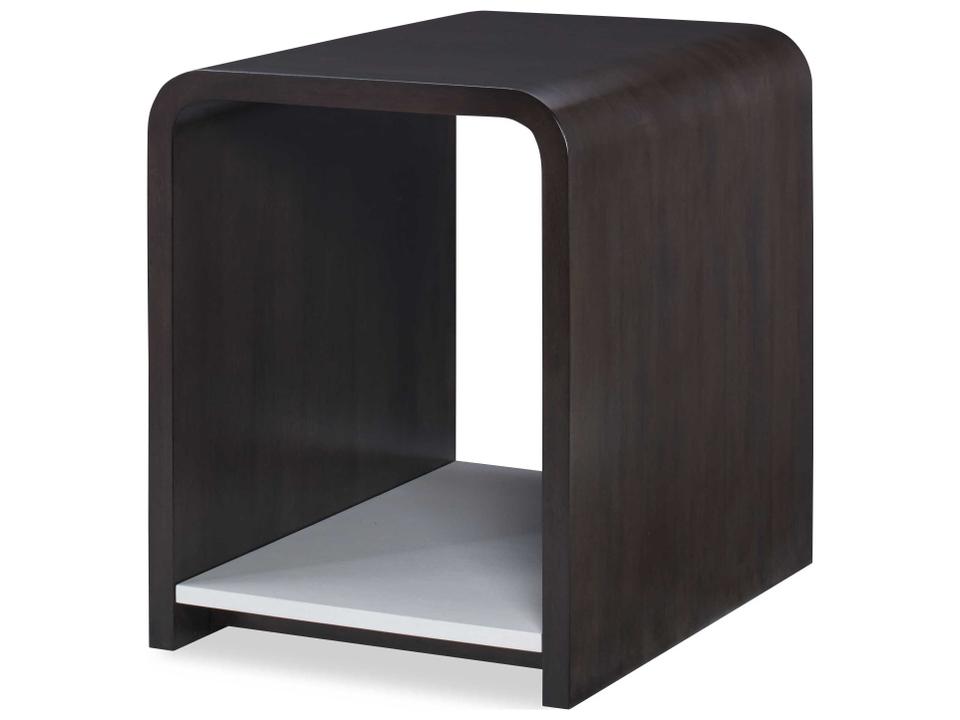 Aria Chairside Table in Brownstone and Oxford White