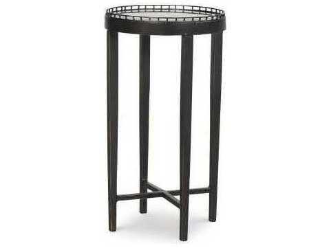 Logan Round Drink Table in Oil Rubbed Bronze Metal and Glass