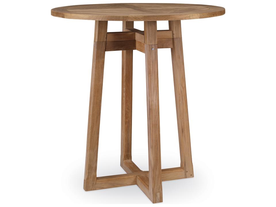West Bay Round 40-Inch Bar Height Dining Table in Natural Teak