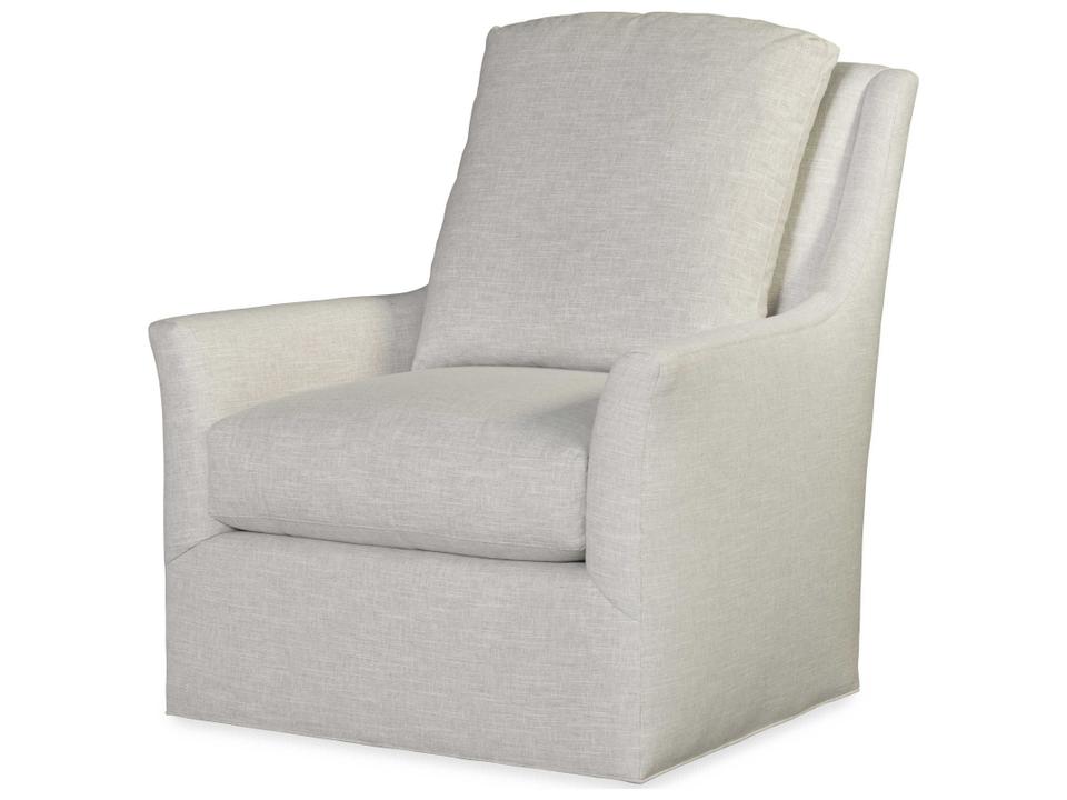 Tori Upholstered Swivel Chair with Flared Track Arms