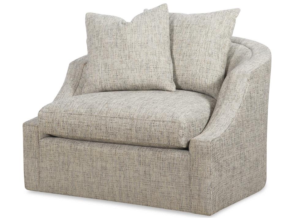 Tatum Upholstered Swivel Accent Chair with Scoop Arm and Barrel Back