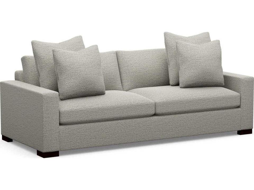 Great Room 3-Seat Fabric Sofa with Track Arms and Block Feet