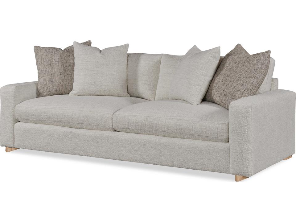 Great Room 3-Seat Upholstered Sofa with Track Arms in Beige