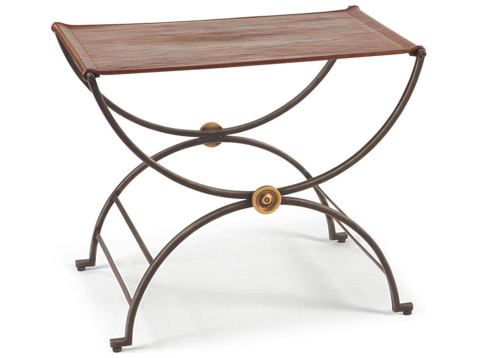 Niles Leather Bench Monarch Collection in Rustic Chocolate