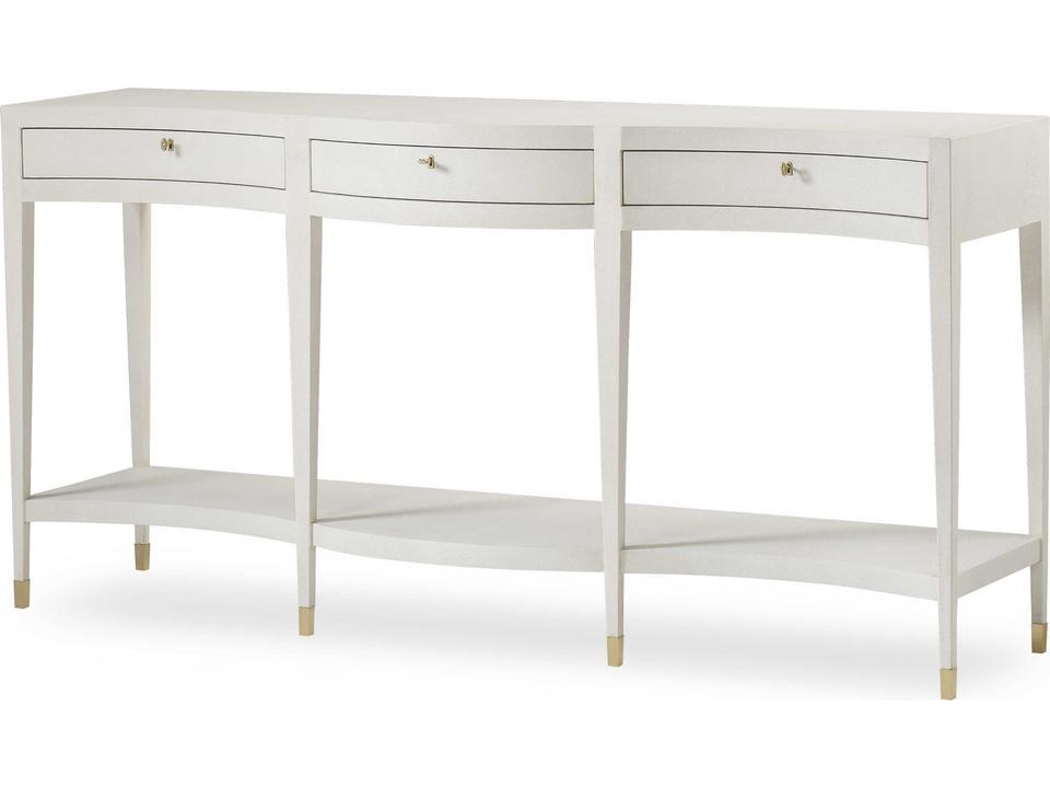 Monroe Console Table with Faux Shagreen and Brass Hardware