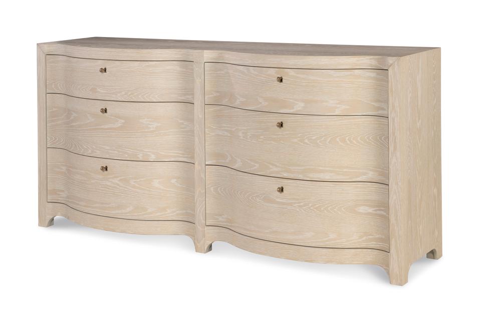 Lexie Monarch 6-Drawer Dresser in Natural Cerused Oak