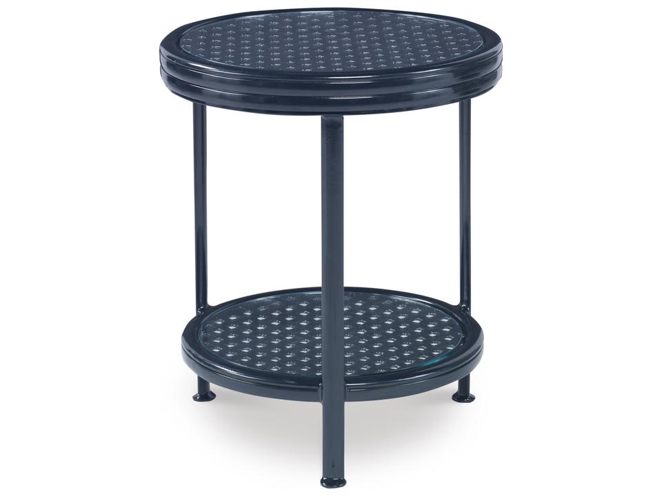 Augustine Round Aluminum Occasional Table in Litchfield Green