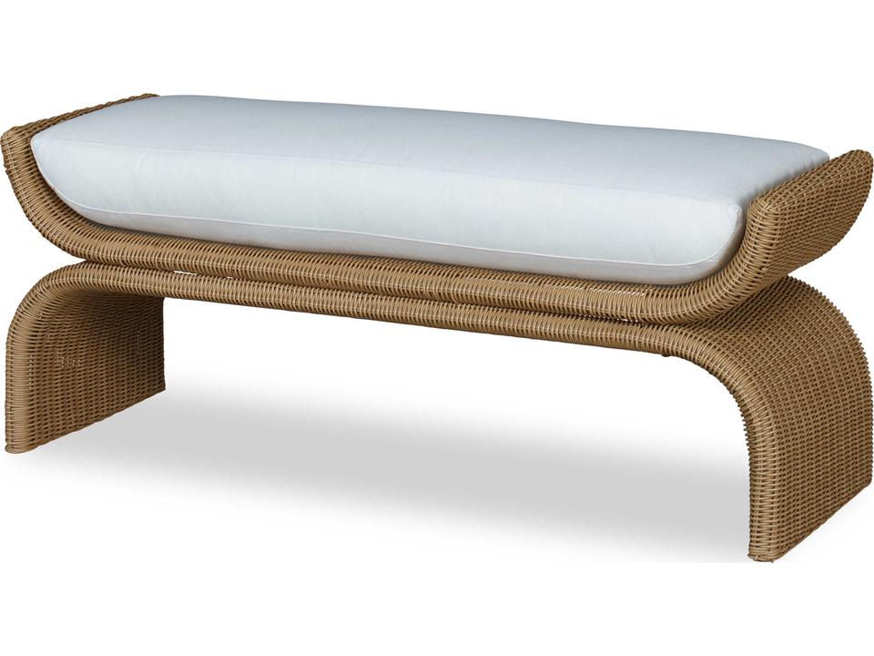 August Outdoor Bench with Woven Resin and Aluminum Frame