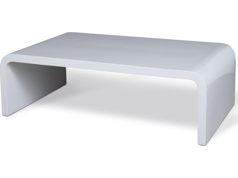 Mark 55-Inch Rectangle Outdoor Cocktail Table in High-Gloss White