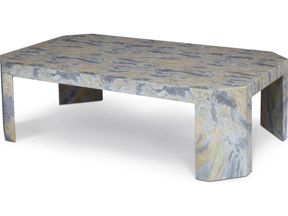 Gustav Outdoor Cocktail Table in Blended Warm Grey and Tan