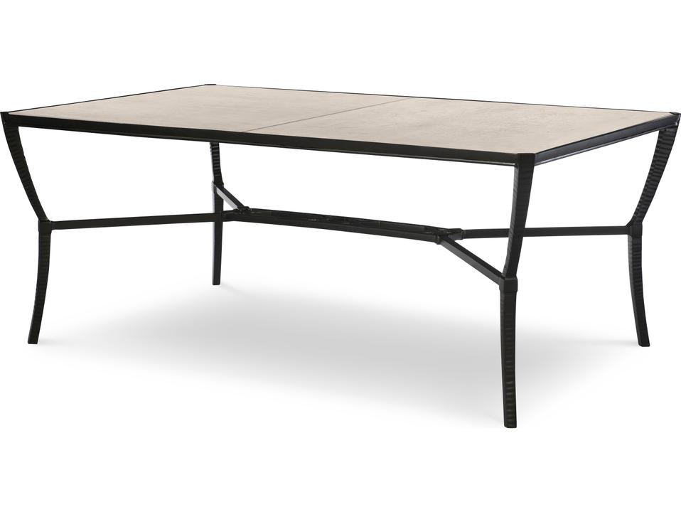 Andalusia 72-Inch Rectangular Aluminum Limestone Dining Table in Cordoba