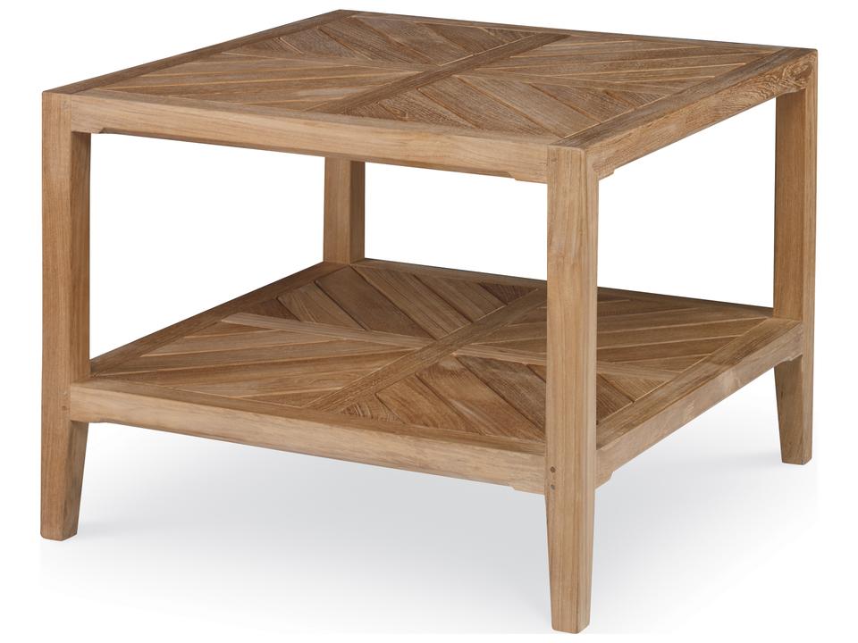 West Bay Teak Square End Table in Natural Teak