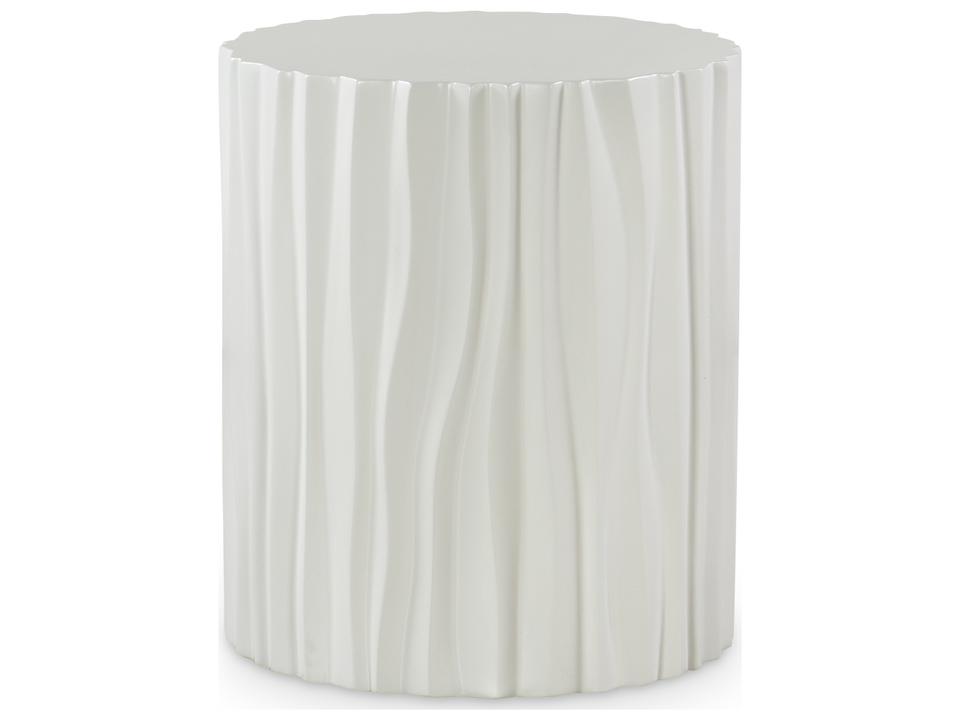 Century Furniture Marquis Round Outdoor Side Table in White GRC