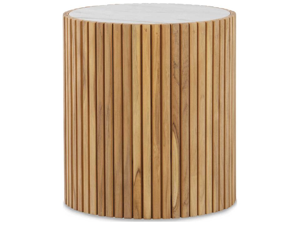 Wood Round End Table