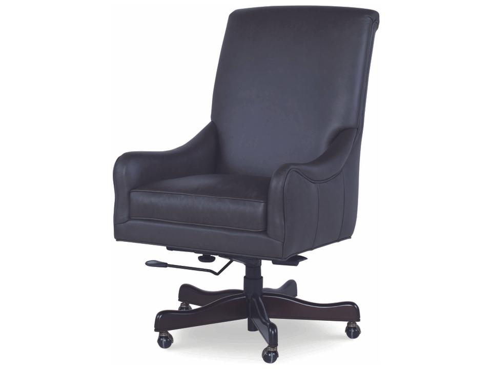Trading Company Black Leather Adjustable Swivel Executive Desk Chair