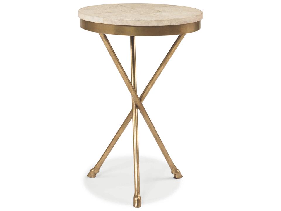 Grand Tour Metal and Faux Shagreen Accessory Table in Bronze
