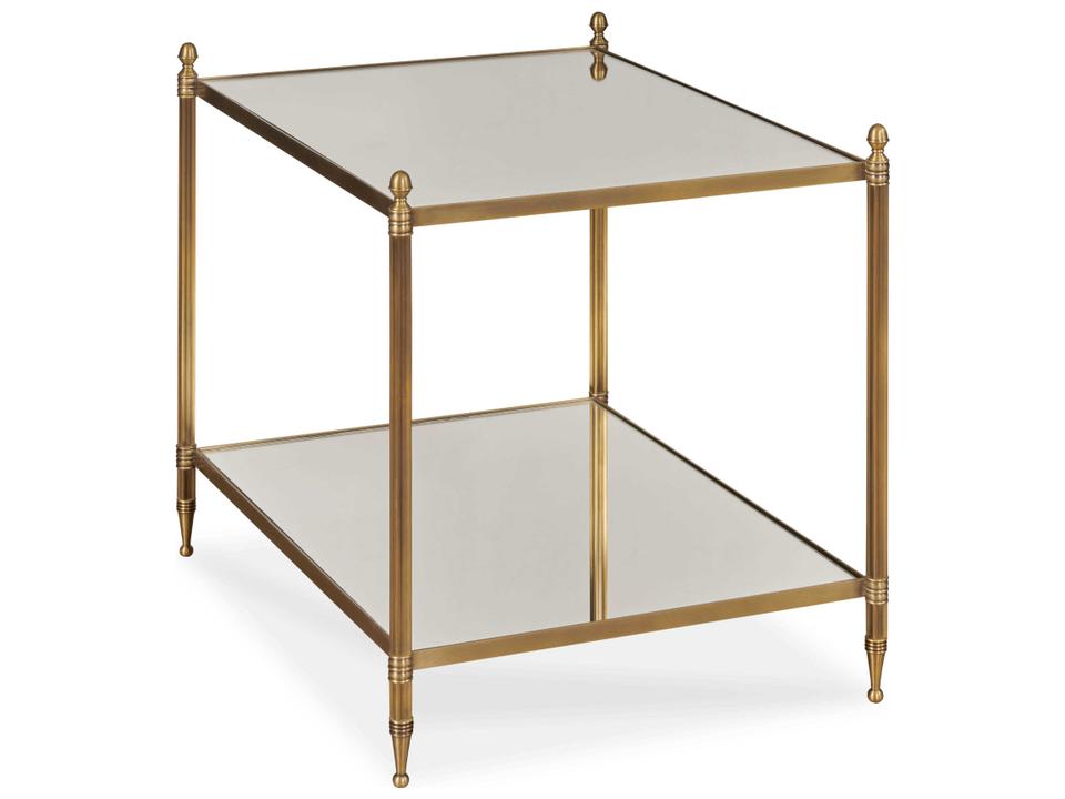 Grand Tour Rectangular Mirror Brass End Table