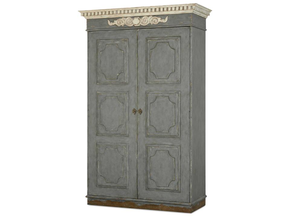Tara Shaw Fountainebleau Aged Slate Gray Hardwood Wardrobe Armoire