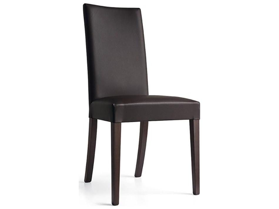 Copenhagen Beech Wood Brown Leather Armless Dining Chair