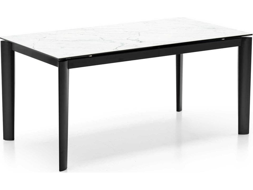 Lord Rectangular Ceramic Matt Black White Alpi Marble Dining Table