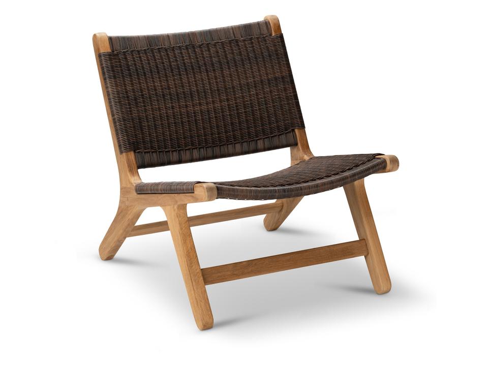 Arden Adirondack Chair Brown with Natural Teak Set of 2