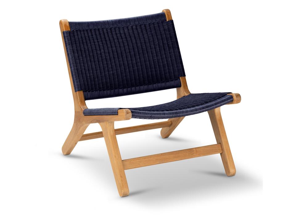 Arden Adirondack Chair Navy with Natural Teak Set of 2