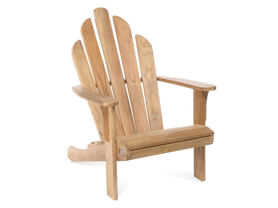 Dover Adirondack Chair Natural teak with Grey Wicker