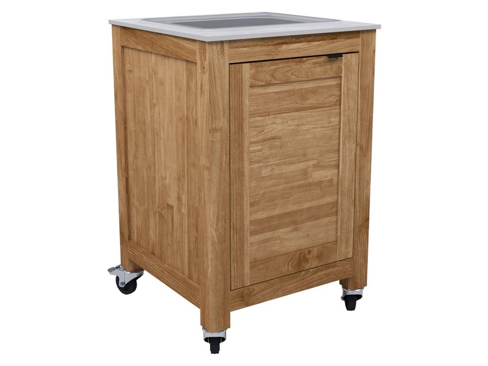Fresco Ceramic Top Cabinet w/ Basin on Wheels Taupe