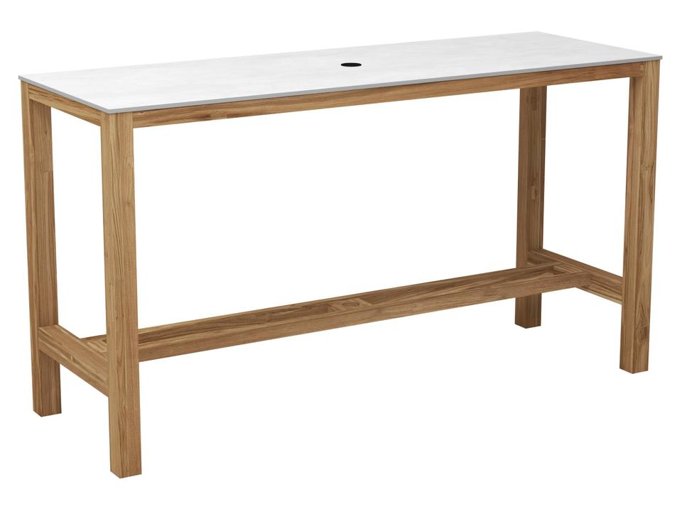 Fresco Ceramic Top Bar Height Table w/ Umbrella Hole Taupe
