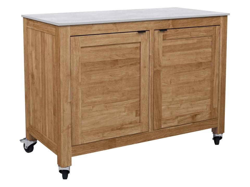 Fresco 2 Door Ceramic Top Cabinet on Wheels Taupe