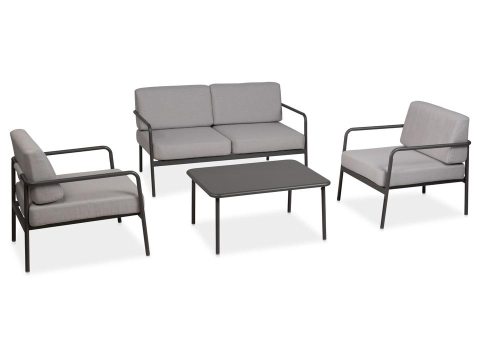Montauk 4 Piece Deep Seating Set Grey