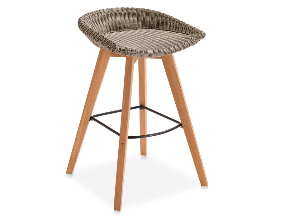 Verge White Coral Wicker Bar Stool Set of 2
