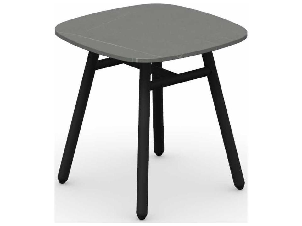 Yo Square End Table Aluminum and Ceramic