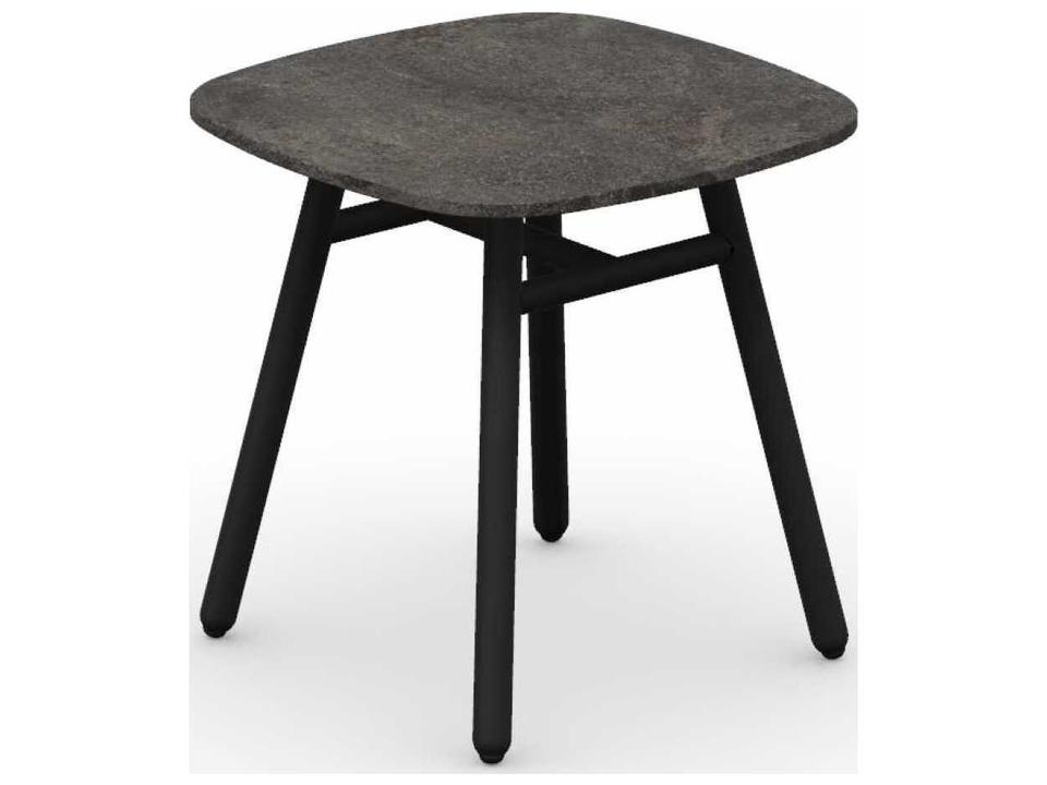 Yo! Square Outdoor Coffee Table in Aluminum and Ceramic