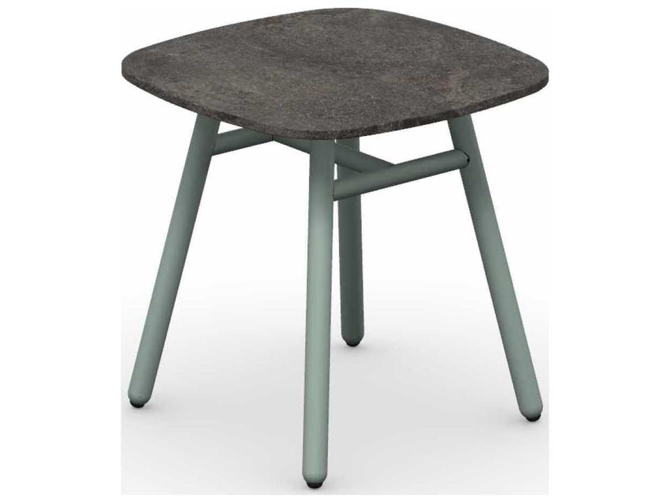 Yo Square End Table Aluminum and Ceramic