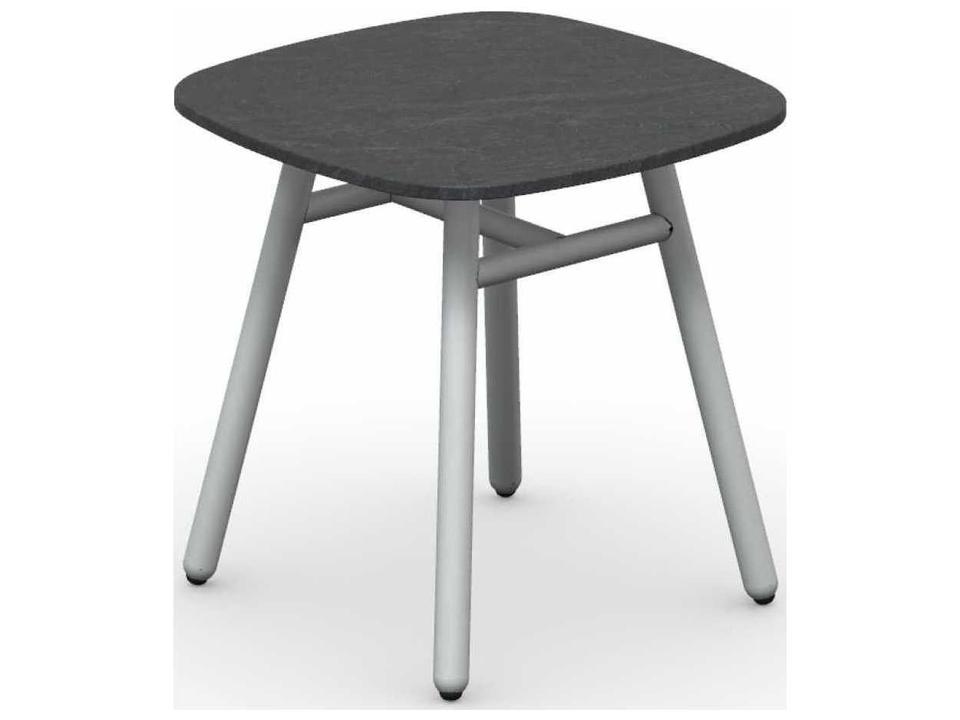 Yo Matt Optic White / Cardoso Black Aluminum Ceramic Square End Table