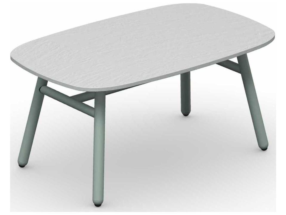 Yo Rectangular End Table Aluminum and Ceramic