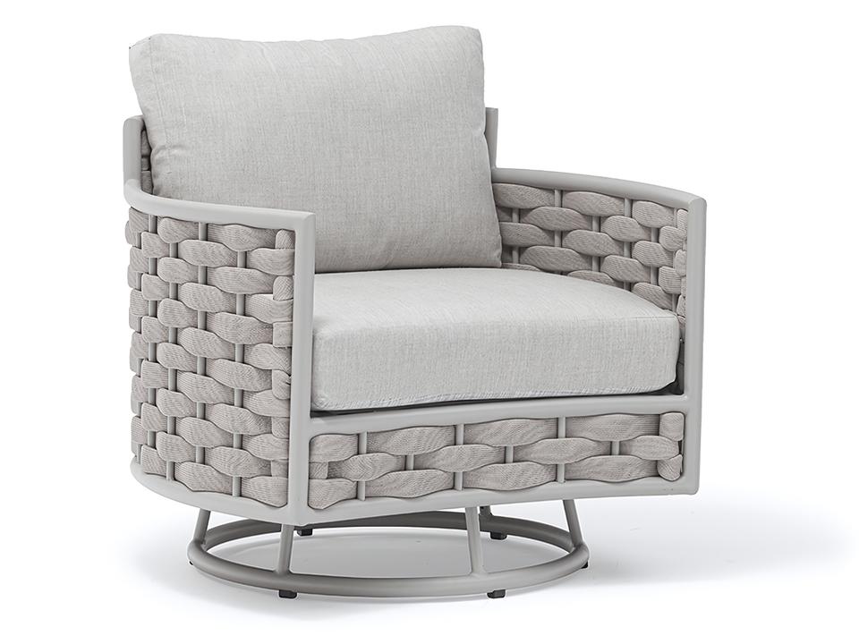 Loop Greige Swivel Armchair