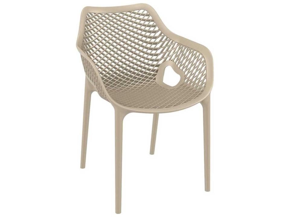 Air Taupe Polypropylene Resin Dining Chair